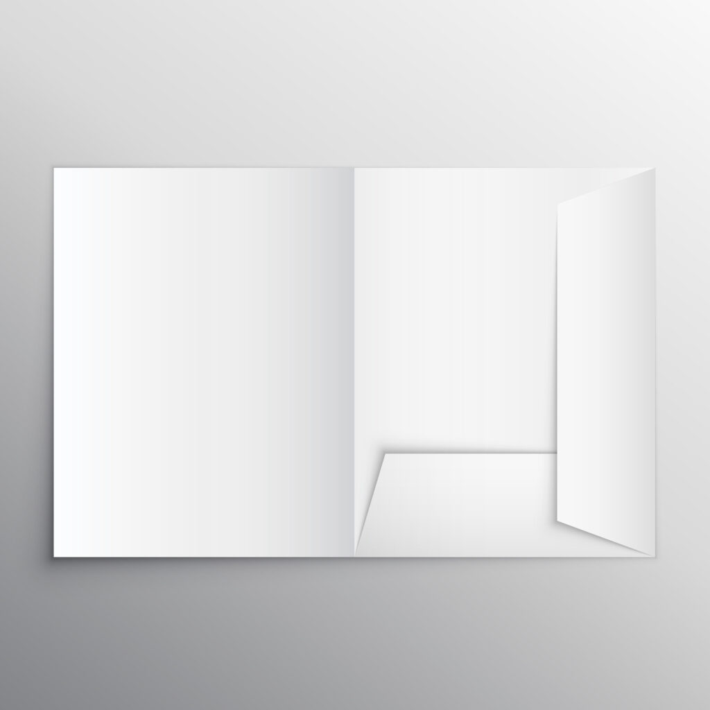realistic blank folder design template mockup