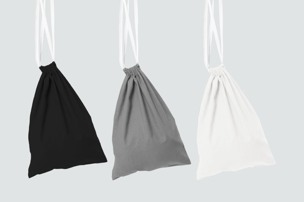 Basic drawstring bags accessory studio shoot