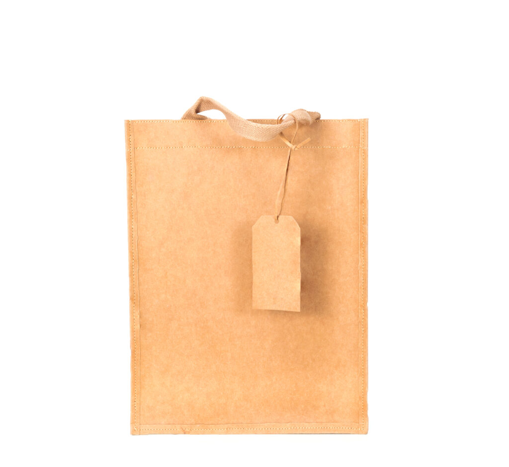 cloth eco bag blank brown on a white background