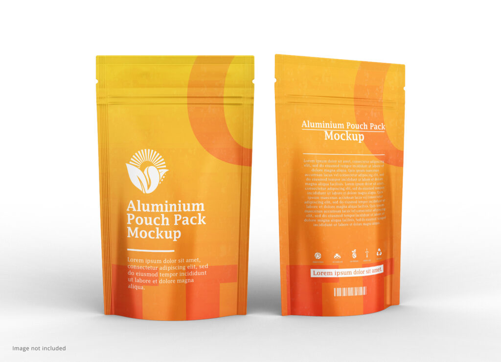 Glossy Doy pack food pouch packaging mockup